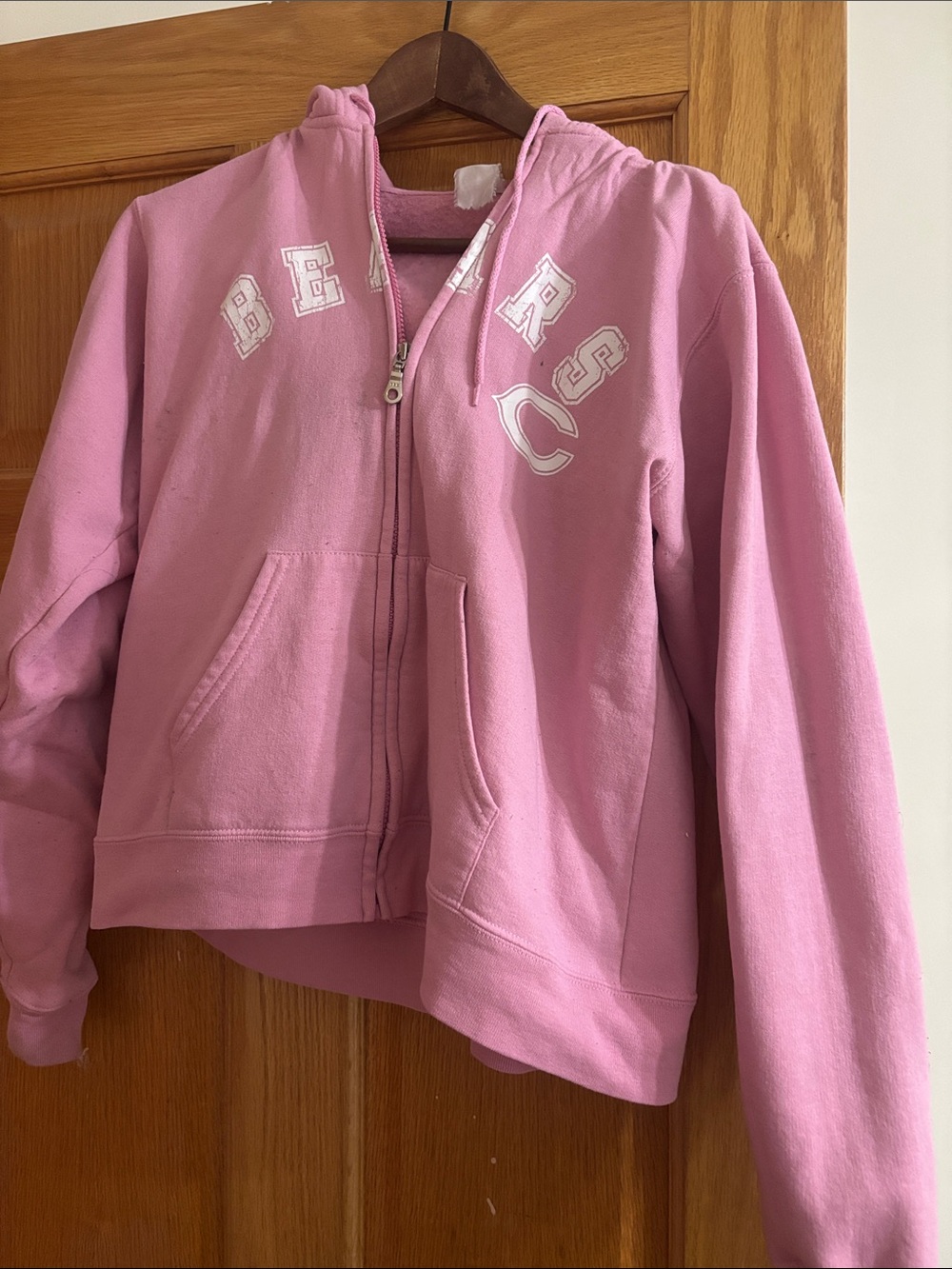 Bears Pink Zip-Up Hoodie Sweatshirt